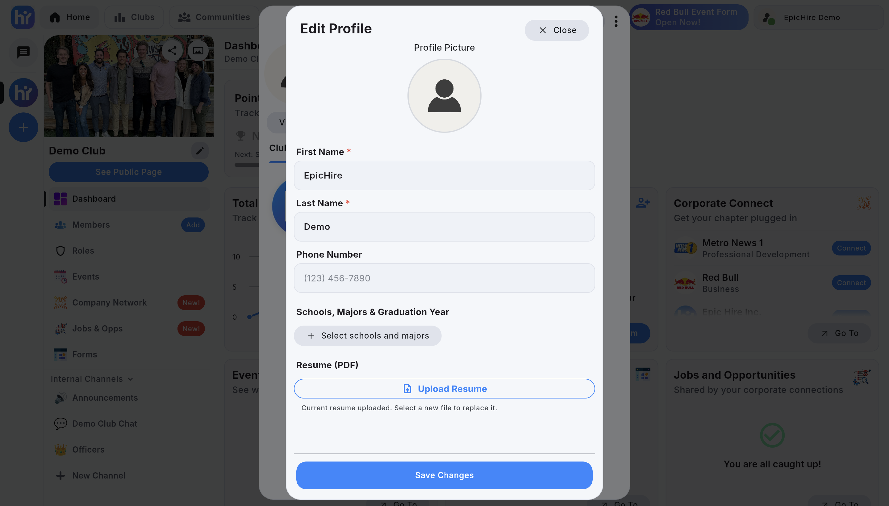 Your own profile page with the Edit Profile button